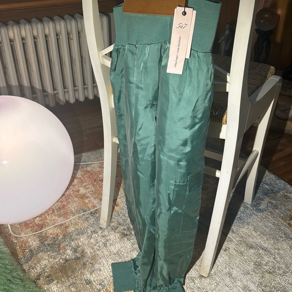 5 a 7 cinq a sept Giles pants large green onyx